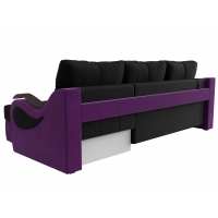 Угловой диван Меркурий (микровельвет чёрный фиолетовый)  - Изображение 2
